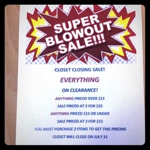 CLOSET CLOSING SALE